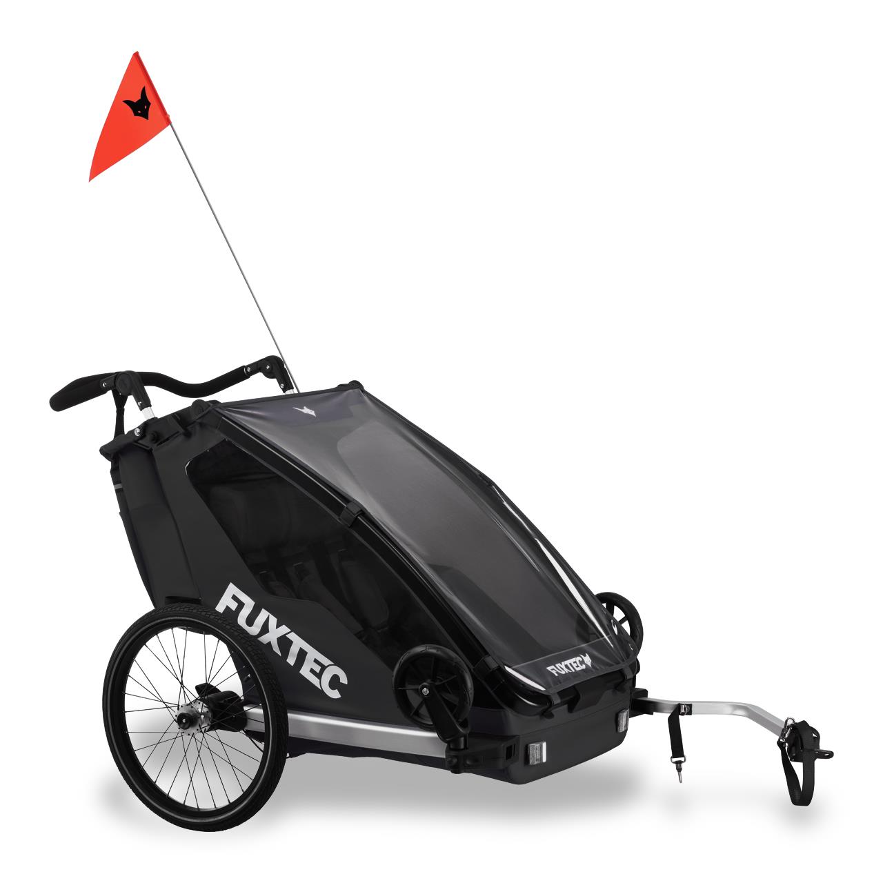 Image of FUXTEC FX-FA1: Carrello Bici Sportivo Convertibile per Bambini - Multifunzione, Sicuro e Confortevole - NERO